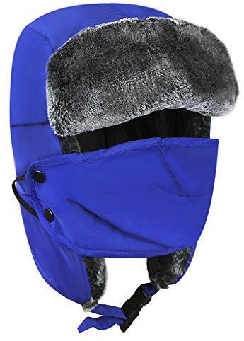 YJZQ Jungen Fliegermütze Fellmütze Warm Wintermütze Kinder Pilotenmütze mit Ohrenklappen Outdoor Ski Mütze