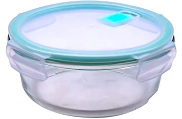Steuber Cloc Frischhaltedose aus Glas, 950 ml, rund, Glas bis 400°C