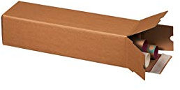 KK Verpackungen® Versandhülse für DIN A2 | 50 Stück, 435x105x105mm, Versandkartons mit zwei Selbstklebeverschlüssen | Lange Faltkartons mit Aufreißfaden