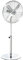 HOMCOM 120 cm Standventilator, Ventilator, Höhenverstellbarer Lüfter, 3 Geschwindigkeitsstufen, Verstellbarer Neigungswinkel, Stahl, Silber