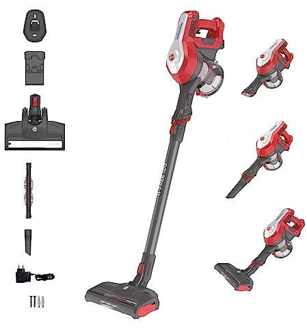Hoover H-Free 100 HF122AH 011 - Balai électrique Rechargeable sans Fil, Technologie cyclonique sans Sac Puissant, Batterie de 22 V, autonomie 40 Min, Gregor Titanium