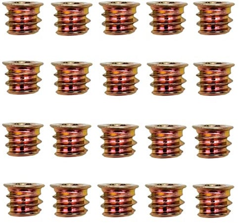Furniture Insert Nuts, 20pcs M6 * 10mm Zinc Alloy Furniture Wood Hex Drive Threaded Insert Nut