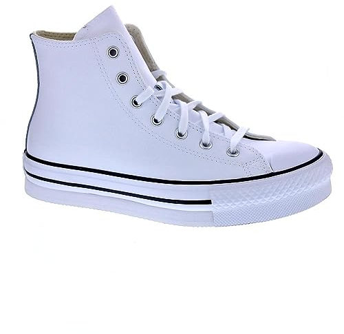 CONVERSE Chuck Taylor all Star Eva Lift Platform Leather, Sneaker Uomo, White/Natural Ivory/Black, 36 EU