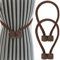Yatinkim 2 Stück Magnetische Gardinen Raffhalter Outdoor Vorhang Halter Seil Moderne Stil Krawatte Dekorativer Wohnzimmer Schlafzimmer Braun