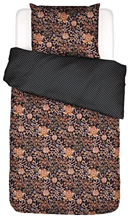 ESSENZA Bettwäsche Ophelia Nightblue,155x220 + 1x 80x80 cm, 100% Baumwollsatin, Blumen