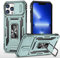 Cover Compatibile con iPhone 13 Pro 6.1,Protezione Fotocamera Slidable Custodia Antiurto Case Anello Supporto Silicone Custodie,Verde
