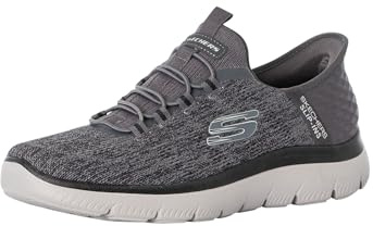 Skechers Herren Summits Key Pace Turnschuhe, Charcoal Mesh/Black Trim, 42.5 EU Weit