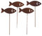 4er Set Fische Maritime Gartendeko Edelrost Beetstecker Gartenstecker Höhe 23cm Topfstecker Fisch