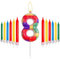 mciskin Bausteine-Geburtstagskerzen, rote, gelbe, grüne, Blaue Zahl 8-Kerzen für Kuchen, Pixel-Partykerzen, Bausteine-Motto-Geburtstagskuchenkerzen für Jungen und Mädchen, 8. Geburtstag, Dekorationsz