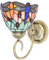 LNINNERY Antike -Wandleuchte Wandlampe mit buntem Glaslampenschirm in Libellenform LED-Glaslampen 60W 220V für Restaurant Schlafzimmer und Flurbeleuchtung