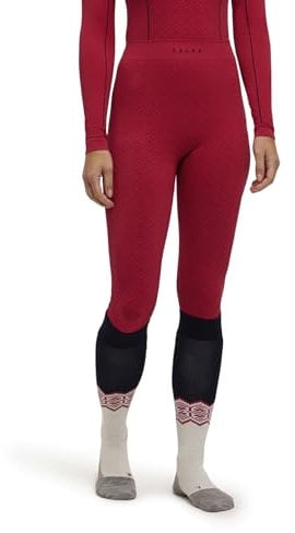 FALKE Damen Baselayer-Hose Maximum Warm 3/4 W Ti Funktionsmaterial schnelltrocknend 1 Stück, Rot Red 8644 Trend, M