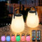 Boadw Tischlampe Solar und USB Aufladbar mit Fernbedienung, Solar Tischlampe Outdoor 8 Farben Dimmbar IP44 Wasserdicht Tischlampe Kabellos Innen/Außen für Tisch garten camping Schlafzimmer 2 Stück