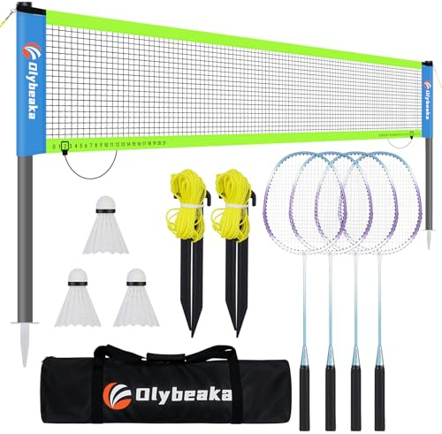 Tragbares Badmintonnetz-Set für den Außenbereich, 6 m, für Hinterhof, Auffahrt, Park