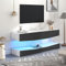 Gegtuon TV-Schrank Fernsehtisch 180 cm mit LED-Beleuchtung für 55/60 Zoll TVs, Hängend Fernsehschrank Lowboard mit 3 Schubladen, TV Board Sideboard Möbel für Wohnzimmer Schlafzimmer, 180x40 cm (Grau)