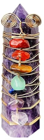 Flaroey Natural Crystal Colorful Gravel Crystal Column Crystal Crafts Home Decoration 1 Pieces,F