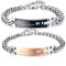 OIDEA Paar Armband aus Edelstahl: 2 Stück Partner Panzerkette Pärchen Armkette Armbänder mit Gravur Armreif Geschenk für Verliebte Damen Herren Paare True Love
