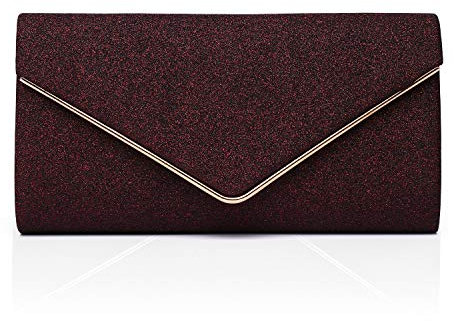 Labair Glänzende Clutch-börsen für Damen, Abendtaschen und Clutches für Hochzeitsparty., Rot (burgunderfarben), Small