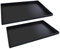 FMprofessional Pizzablech-Set 60x40 cm, eckige From ideal für Pizza, Backblech ist hitzebeständig bis 400°C, rechteckiges Blech aus Blaublech (Farbe: Schwarz), Menge: 1 x 2 Stück
