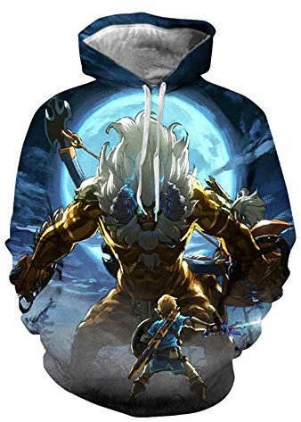 COMING Adult Link Cosplay Kostüm Breath of The Wild Hoodie Sweatshirt Herren Zipper Jacke (L, Color 14)