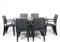 CREVICOSTA QUALITY MARK MARCAS DE CALIDAD - Conjunto Mesa Caribe Rectangular + 6 sillas Caribe de Resina (Antracita)