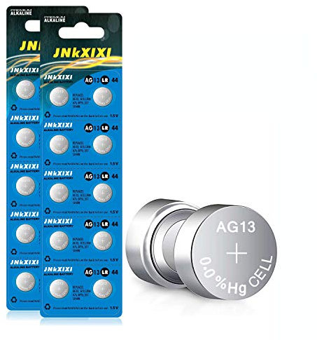 JNKXIXI Lot de 20 piles bouton LR44 Lr 44b L1154c AG13 SR44 A76 357 303 1154 1,5 V