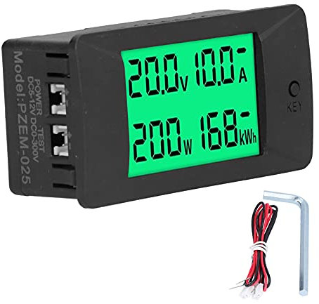 PZEM‑025 Digitaler Amperemeter Voltmeter Leistungsmesser Energiezähler, Spannung Strom Leistung Energie Wattmeter Tester LCD Digital DC 5‑12V Multimeter für Batterie Solar System Auto