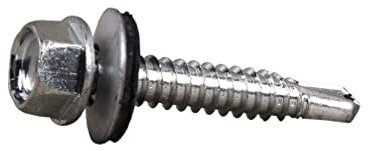 DOJA INDUSTRIAL | SELBSTSCHNEIDENDE SCHRAUBEN STAHL M4 | PACK 50 | 4,8 x 16 mm | Sechskant Bohrschrauben Schrauben metall mit Unterlegscheibe | Für Metall Karosserie schrauben Blechschrauben