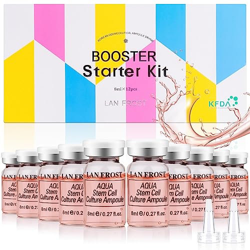 BB Facial Glow Starter Kit Serum Hyaluronsäure Essenz Hautpflege-Kit, Wasser Stammzellkultur Ampulle 8ml 12pcs, mehrere botanische Extrakte befeuchten trockene Haut BB Glow Facial Essence Kit