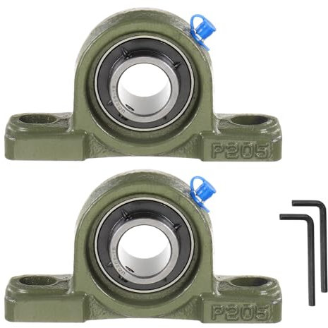 QUARKZMAN 2Stk UCP205-16 Stehlager Lager 1 Bohrung Massiver Gusssockel Chromstahl Kugellager Selbst Ausrichtend mit Sechskantschlüssel