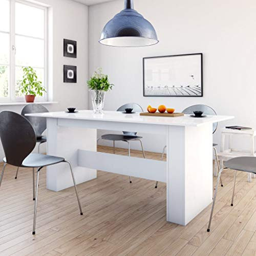 MNISDFL Schreibtisch Computertisch Balkontisch Küchentisch Esstisch Hochglanz-Weiß 180x90x76 cm HolzwerkstoffLeicht zu montieren