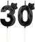 Geburtstagskerzen Zahlen 30 mit Krone，3D Kerzen Geburtstag für Kuchen geburtstagsdeko, Geburtstag Kerzen Zahlen, Geburtstagskerzen Kinder für Partys, Hochzeiten, Firmenfeiern, Jubiläen (Schwarz, #30)