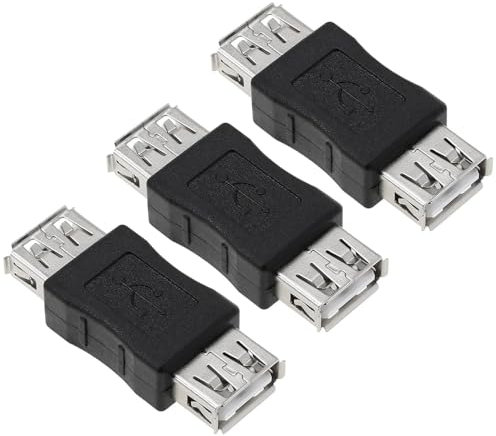 Greluma 3 Piezas Reemplazo del Adaptador de Enchufe USB Hembra, acoplador USB 2.0 A Hembra a USB 2.0 A Hembra para impresoras, teclados, escáneres, cámaras Web, PVC