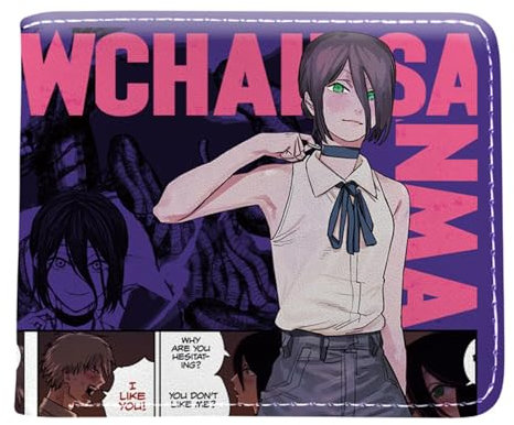 ZILUXI Chains-aw Man Girls Wallet, Portable Anime Design PU Leather Card Wallet, Coin Purse for Fans Boys Girls Kids(Color:Multicolor 14)