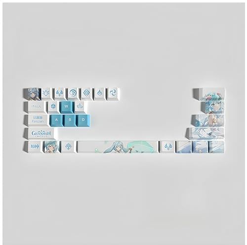 Genshin Impact Tastenkappen, 29 Tasten, OEM/PBT Thermosublimation, benutzerdefinierte Tastenkappen für 61/64/87/104 Cherry Gateron MX Switches mechanische Tastaturen (Faruzan)