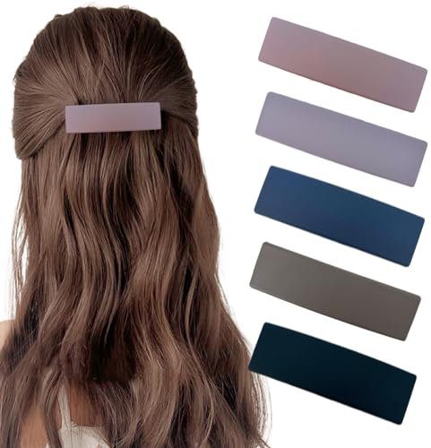 Ypkia Rechteckige Haarspangen Damen Dünnes Haar Automatische Haarspange Groß Haarclips Frauen Haarschmuck (5 Stück)