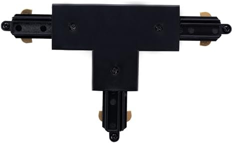 Ledvion - 1-Phasen-Schienen T-Form Verbinder Rechts-1 (Schwarz), Nahtlose Integration 1-Phasen-Schienenleuchte, Beleuchtungssystem, Schienenleuchte