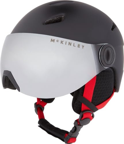 McKinley Kinder Pulse S2 Visor HS-017 Skihelm, Black/Red, M