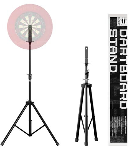 TARGET DARTS Tragbarer Dartboardständer | Mobiler Dartscheibenständer mit Stativ, freistehendes mit Halterung, für drinnen und draußen, faltbarer Reiseständer für Steeldarts und Softdarts Dartscheiben