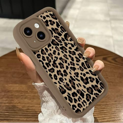 Genmoral Case for iPhone 11 6.1 Inch, Leopard Pattern Print Shockproof Matte Cover, Soft Case TPU Protective Shell for Women Girls, Cheetah Anti Scratch Phone Case Brown