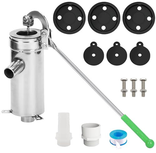 Pompa ad acqua manuale, pompa a mano in acciaio inox, risparmio energetico – Pompa manuale per pozzi, giardino, casa, fattoria, cortile, esterni, stagni