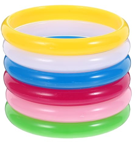 MUSISALY 6 Stück Kinderarmreifen aus Kunststoff in Bonbonfarben Robuste Schmuckarmbänder mit Glatten Kanten Vielseitige Armbänder für Mädchen und Teenager zum Feiern und Basteln