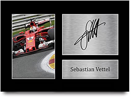 HWC Trading Sebastian Vettel A4 Ungerahmt Signiert Gedruckt Autogramme Bild Druck-Fotoanzeige Geschenk Für F1 Formel Eins Fans