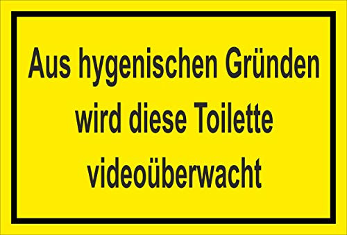 Melis-Folienwerkstatt Schild - Toilette Video-überwacht- 15x10cm | 3mm Aluverbund – S00348-021-C 20 VAR