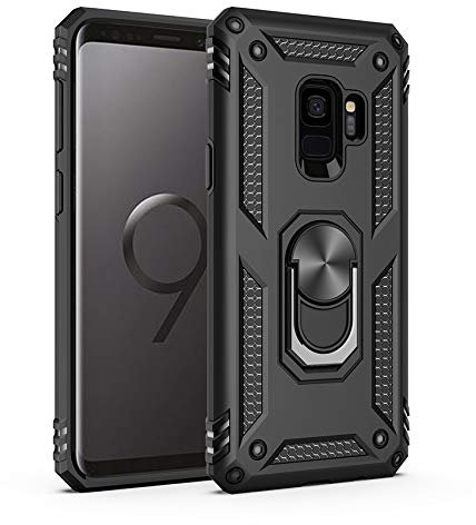 BestST Galaxy S9+ Plus Hülle 360 Grad Handyhülle Bumper Case Robust Cover [Ultra Hybrid Schutzhülle ]+ Displayschutz für Samsung Galaxy S9+ Plus Schwarz