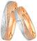 GIORO Neapel Eheringe Trauringe Hochzeitsringe massiv Rot-/Weißgold *handgefasste Brillanten* Paarpreis Echtes Gold (8 Karat (333) Bicolor)