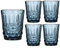 Dibor Set of 4 Tumblers Blue Baroque Embossed 250ml Water Juice Tumbler Glasses