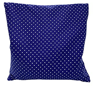 PDB Traubenkernkissen 19x19 cm mit tauschbarem Kissenbezug (Blau mit Punkten)