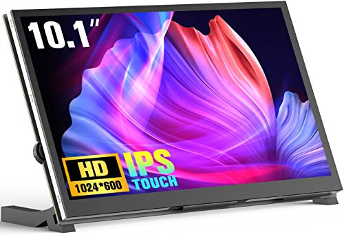 10.1'' Écran Tactile Raspberry Pi Beumons Touchscreen IPS 1024X600 Moniteur Portable USB HDMI Capacitif Pi, Compatible avec Raspberry Pi, Windows, 2 Haut Parleurs Intégrés Support Fourni