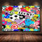 RAPSANI 1 teiliges wandbild Graffiti 1 stück leinwand wandkunst,1 teilig leinwand wanddeko wohnzimmer,leinwanddruck 1 teilig bilder wohnzimmer modern groß Bunte Aufkleber,mit rahmen,xxl 60x90cm