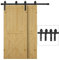 HOMCOM 200CM/6.6FT Kit Porta Scorrevole 90kg max in Acciaio al Carbonio, Kit per Porte Scorrevoli con Binario, Rulli, Fermi, Guide, Bulloni e Viti, Nero